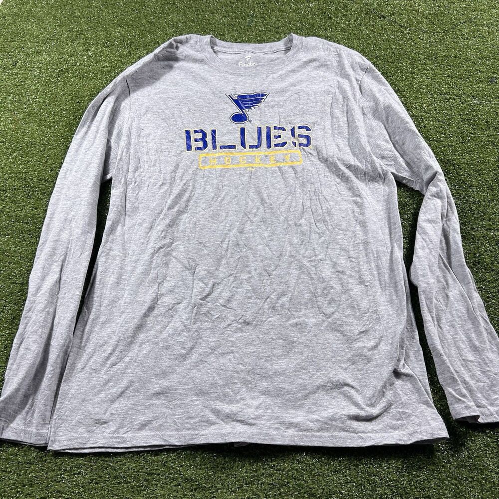 Fanatics St Louis Blues Graphic Long Sleeve T Shirt Men’s L Gray Hockey